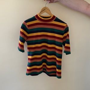 Madewell Mockneck Rainbow Top